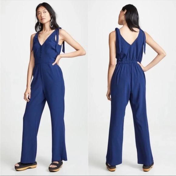 ✨NWT Cupcakes & Cashmere Lapis Blue Topeka Jumpsuit Women's Size Small - Picture 1 of 12